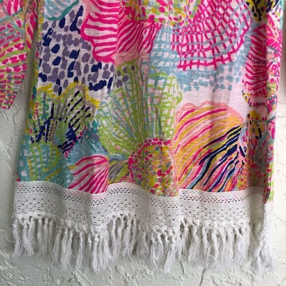 LILLY PULITZER‎ Alia Fringe Blouse in Roar of the Seas Size XXS - Picture 6 of 11